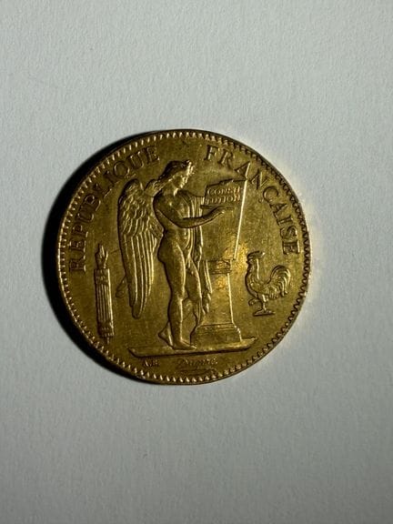 FRANCIA. Una moneta d'oro a 900‰ da 100 franchi "G