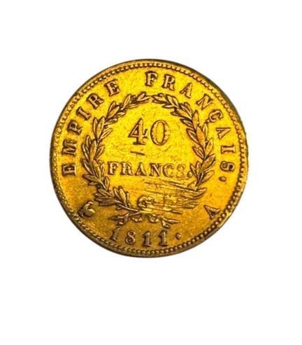 Una moneta d'oro da 40 franchi Napoleone I, 1811 A