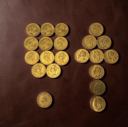 - 20 Lires or jaune Car. Albertus D. G. Rex. Sard,