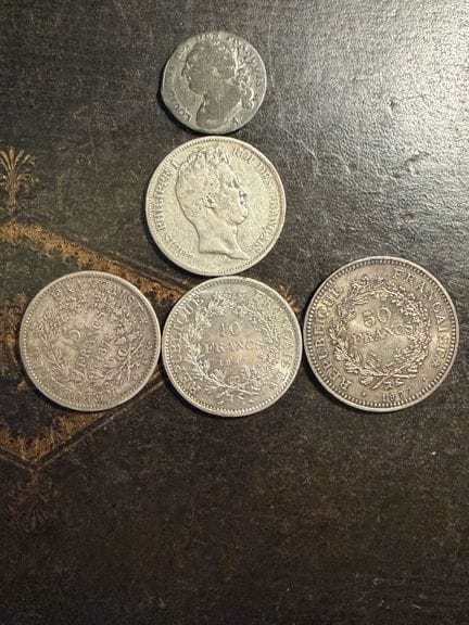 5 Silbermünzen
- 1x 12 Deniers aus Bronze, Ludwig 
