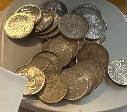 Fort lot de pièces de 2F argent principalement des