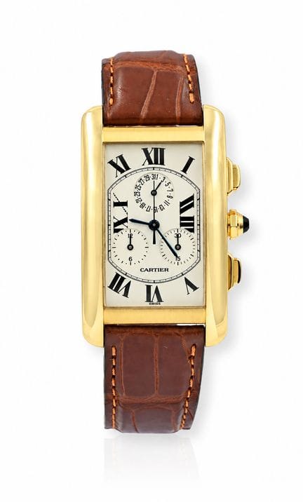 CARTIER, Tank Américaine.
Rectangular men's chrono