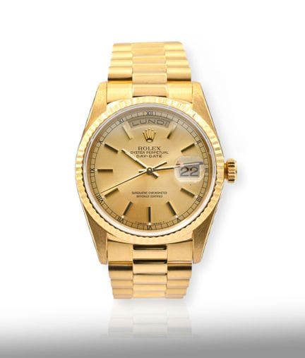 ROLEX Day-Date
Round men’s watch in 750-th yellow 
