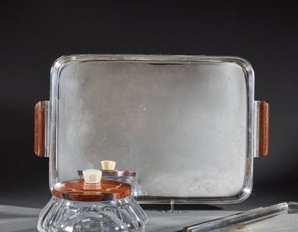 D.A. SCHMIDT
Bandeja rectangular de plata con dos 