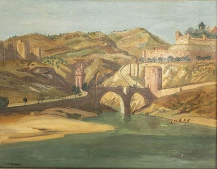 伊夫·布雷耶（Yves BRAYER，1907-1990）
《托莱多的塔霍河》
布面油画
左下角签名