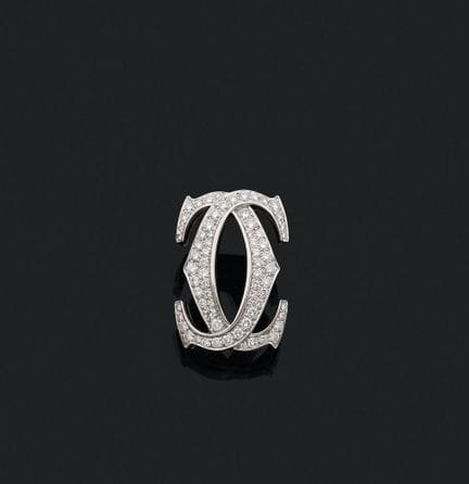 CARTIER
Clip de solapa de oro blanco de 750 milési