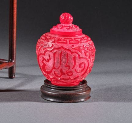CHINA, 20th century
Ovoid-shaped lidded vase made 