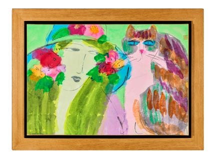 TING Walasse (1929-2010)
Donna con gatto su sfondo