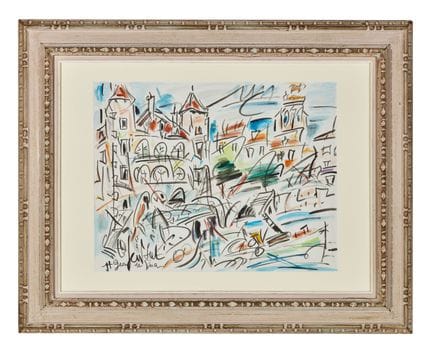 GEN PAUL（1895-1975） 
圣让德吕兹的《Vur》
水彩画
左下角签名
48 x 62