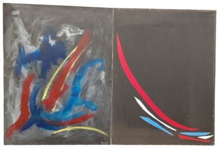 Réunion de deux peintures modernes : 

Patrice LOB