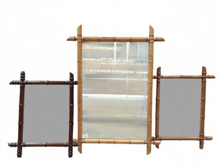 Trois miroirs à encadrement de style bambou
XXème 