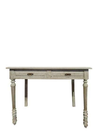 Table console d'applique en bois blanc ouvrant par