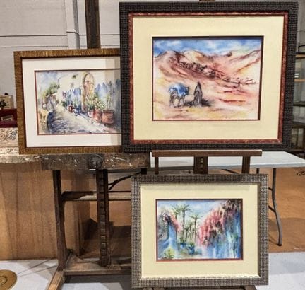 C. HENOY 
Paysages orientalistes
Trois aquarelles 
