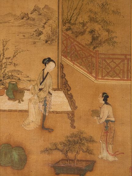 Scuola cinese, XVII/XVIII secolo

Dama elegante e 