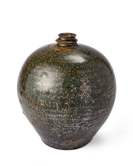 Vaso globulare cinese dello Henan, con smalto nero