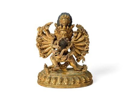 Eine tibetische Figur des Bhairava, Yi-Dam, aus ve