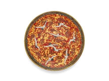 Assiette japonaise en émail cloisonné représentant