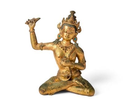 Eine nepalesische Figur des sitzenden Bodhisattva 