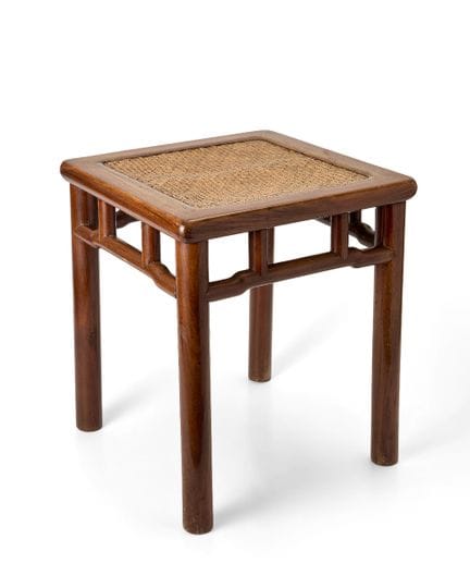 Tabouret carré chinois en huanghuali, de type « fa