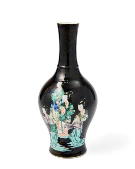 Vaso cinese “da signore” in stile famille verte su