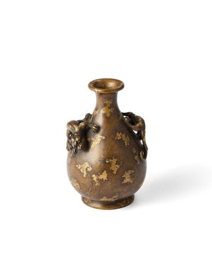Petit vase « chilong » en bronze chinois parsemé d
