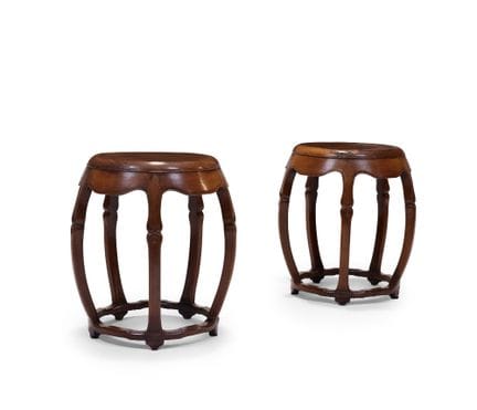 Paire de porte-encens chinois de forme cylindrique