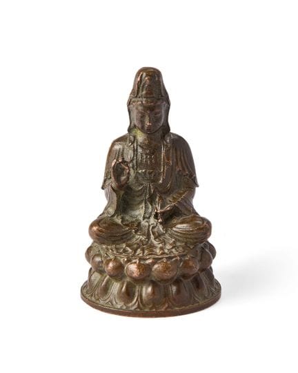 Petite figurine chinoise de Guanyin en alliage de 