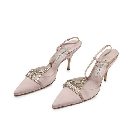 Manolo Blahnik.

Ein Vintage-Pumps aus rosa Seide 