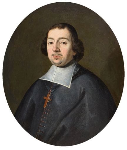 菲利普·德·尚帕涅的追随者，
法国，1602-1674-

一名身着教士长袍的男子半身像；

布面油