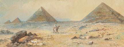 Scuola italiana,
XIX secolo-

Veduta delle piramid