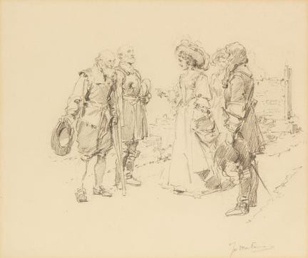 Fortunino Matania,
italiano, 1881-1963-

Una scena