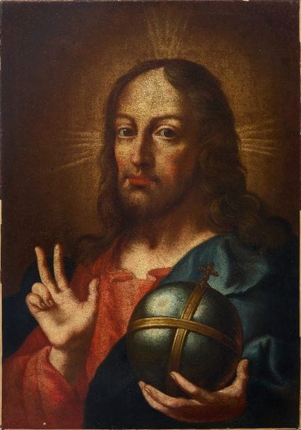 欧洲画派，
18世纪早期——

《救世主》；

布面油画，63.3 × 44.2 厘米（未装裱）。
