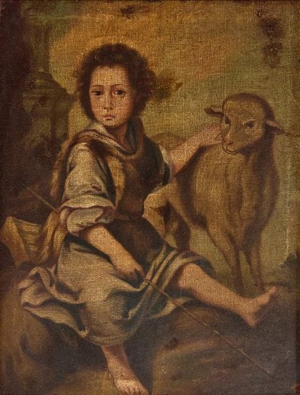 据巴托洛梅·埃斯特班·穆里略原作，
西班牙，1617-1682-

《善牧》；

布面油画，裱于木板