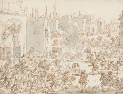 Jan Luyken,
olandese, 1649-1712-

Rivolta dei Leon