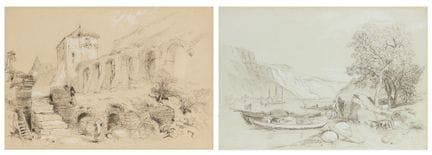 Victor Pillement,
French 1767-1814-

Two views of 