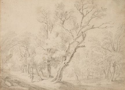 French School,
18th century-

Figures walking alon