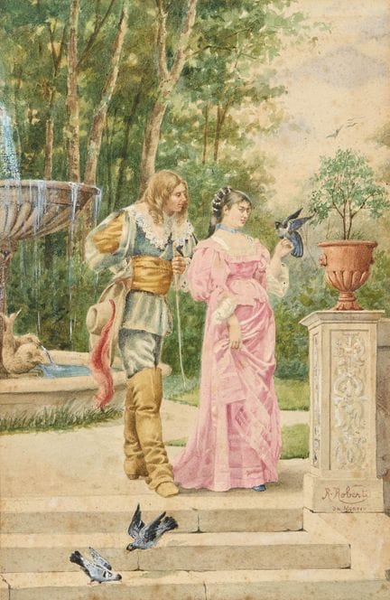 Aurelio Roberti,
italiano, 1842-1915-

Una coppia 