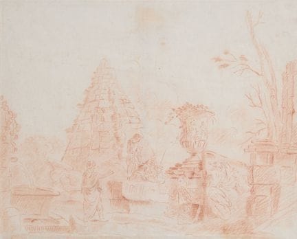 Circle of Hubert Robert,
French 1733-1808-

Figure
