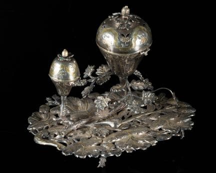 A silver gilt sweet dish,
Ottoman empire, with tug