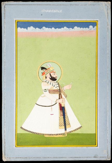Ritratto in piedi di un maharaja,
Rajasthan, India