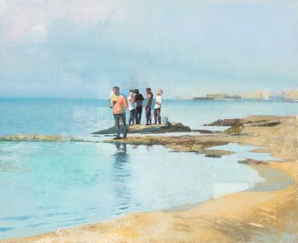 布图奈·哈格韦尔迪耶夫，阿塞拜疆人（生于1989年- ）

《渔民》；

布面油画

47 x 58