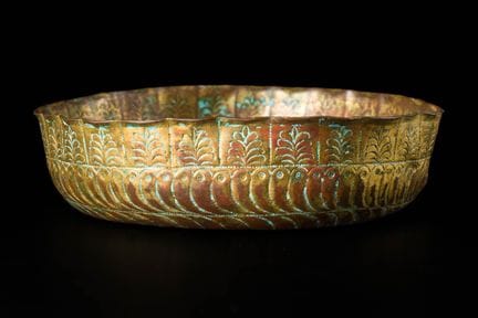 Ciotola da hammam ottomana in rame dorato (tombak)