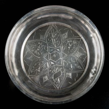 A silver dish,
Ottoman empire, with tughra mark of
