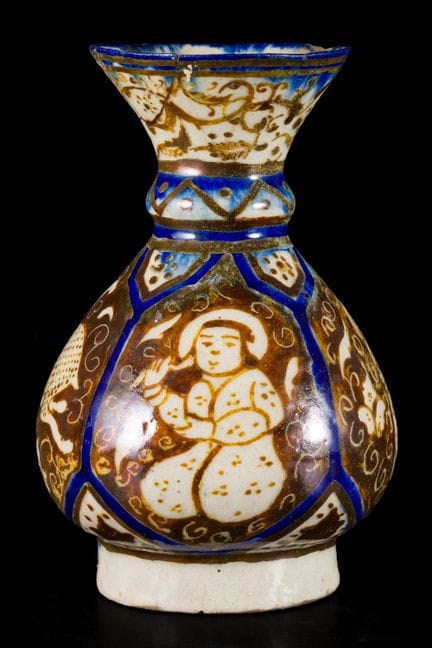 Vaso di Kashan con decorazione a lustro,
Iran, 117