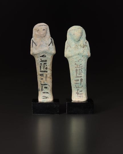 Due shabti egizi in faience smaltata
Terzo Periodo