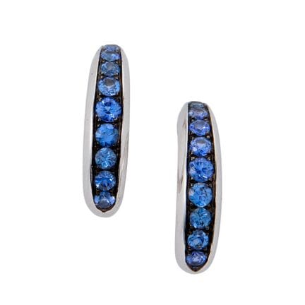 Paire de boucles d'oreilles demi-anneaux en or bla