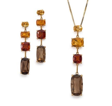 Ensemble collier et boucles d’oreilles en or 9 car