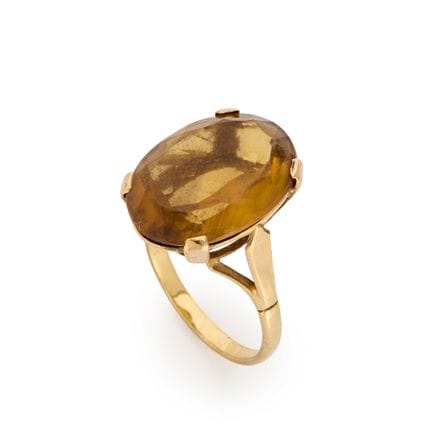 Bague en citrine à pierre unique, composée d'une c