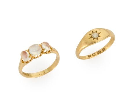 Lot de deux bagues, comprenant : une bague en or 1