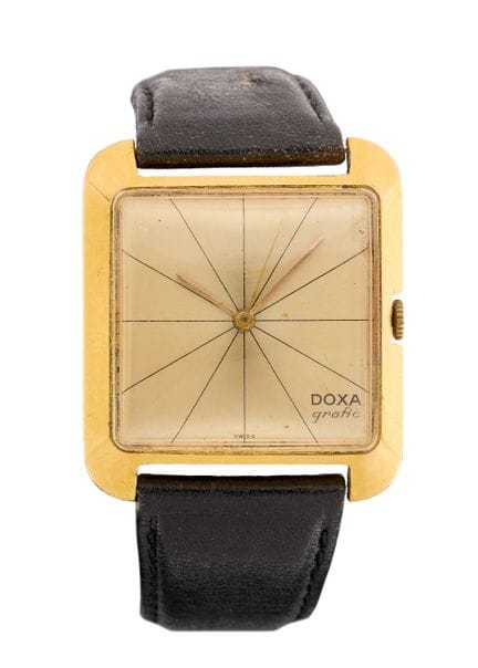 Doxa. A stainless steel and gold plated square cas